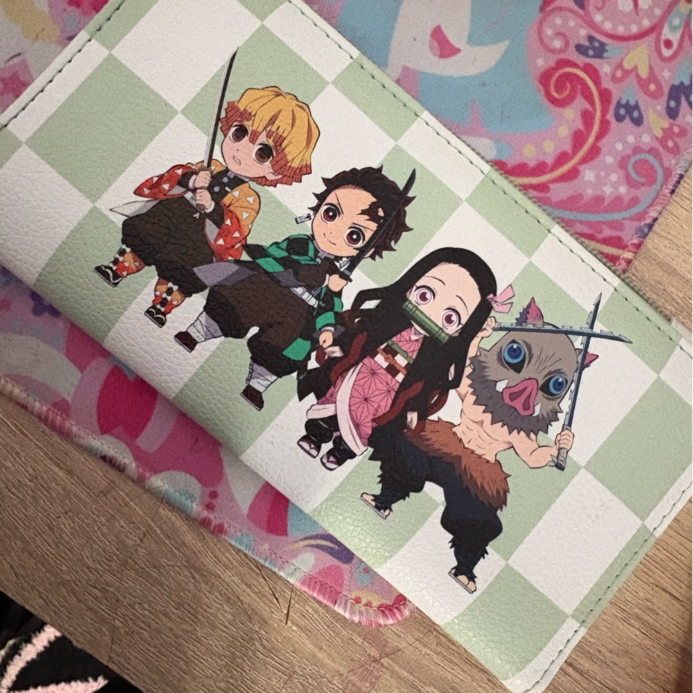 Kids Anime Character Wallet - Green and White